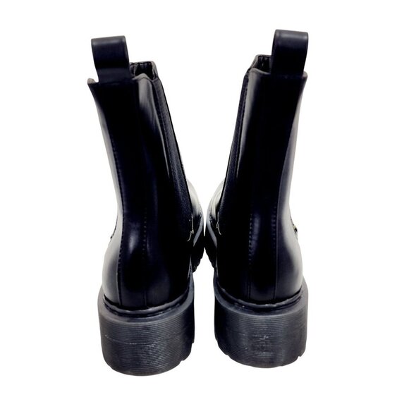 WOMENS Black Platform Chelsea Slip on Chunky Ankle Boots Size 10 - Picture 12 of 13